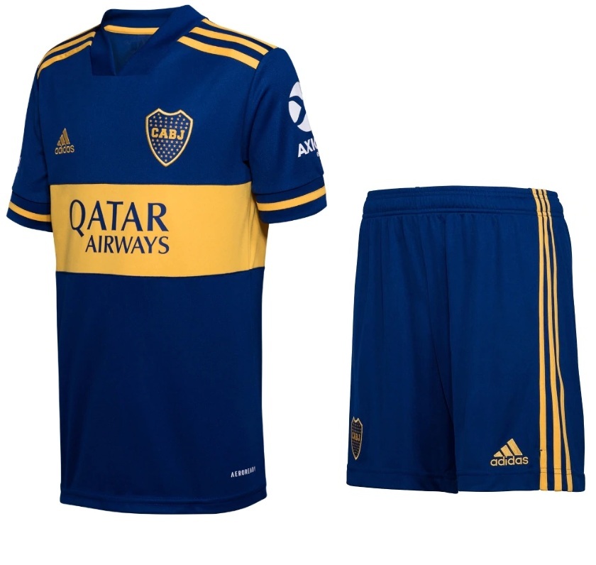 Kit infantil oficial Adidas Boca Juniors 2020 2021 I jogador